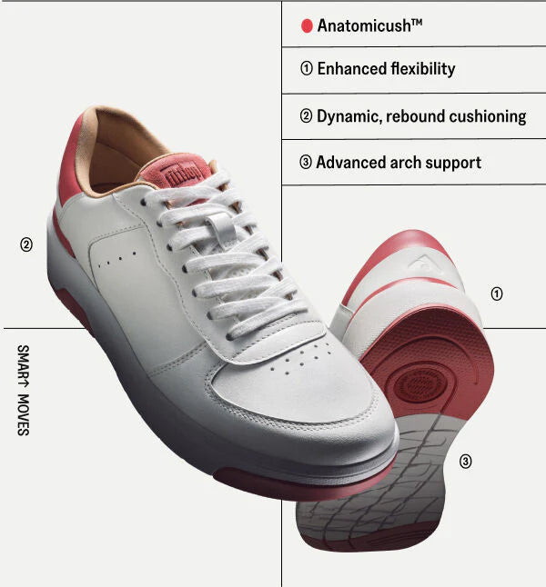 FitFlop - Rally Crystal-Backtab Leather Sneakers