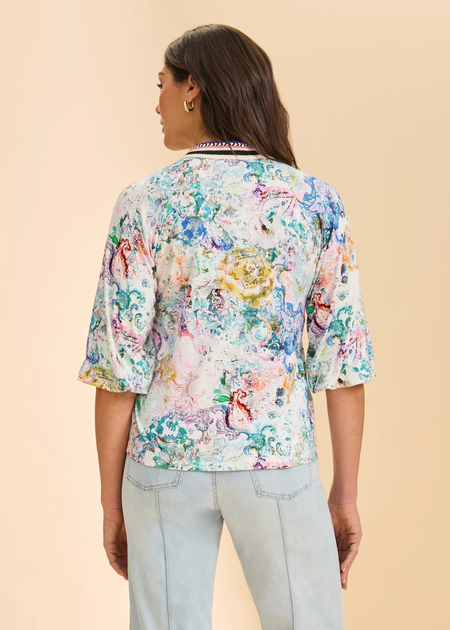 French Dressing Jeans - 3/4 Sleeve Split Neck Narnia Top - SALE - ONLINE EXCLUSIVE