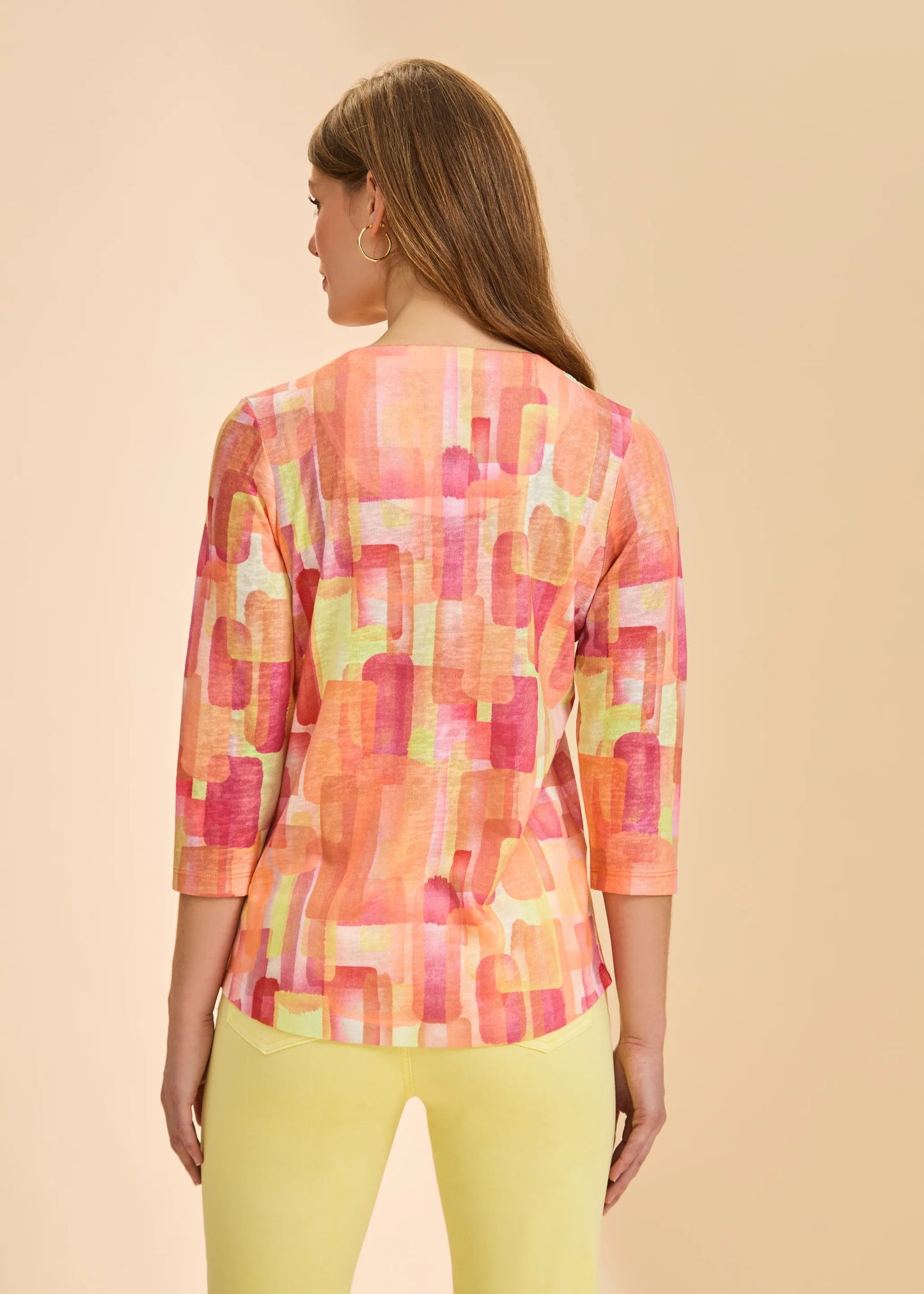 French Dressing Jeans - 3/4 Sleeve Notch Neck Rockefeller Top - SALE - ONLINE EXCLUSIVE
