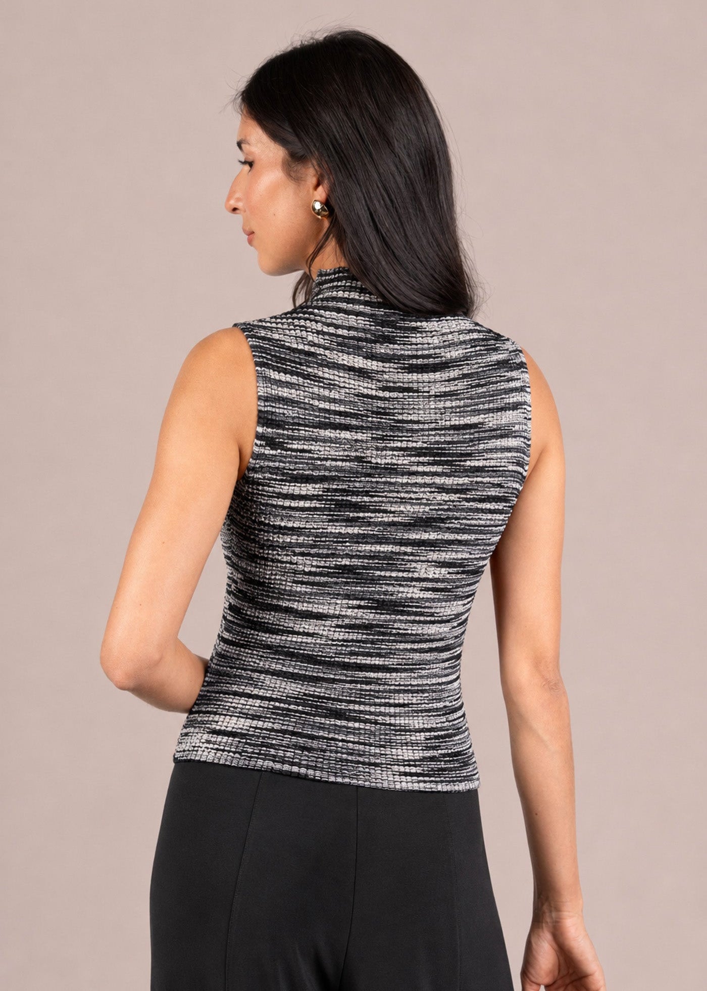 Sympli - Plisse Mock Neck Tank Print