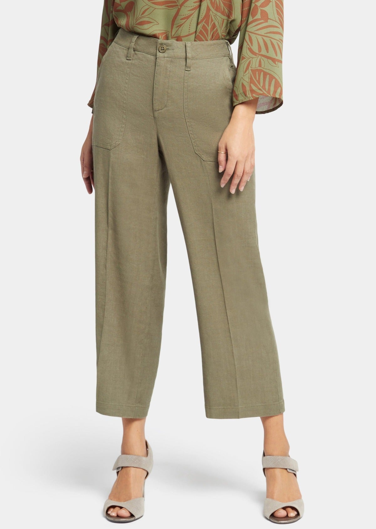 NYDJ - Wide Leg Cargo Capri Pants - Avocado – Shepherd's Fashions