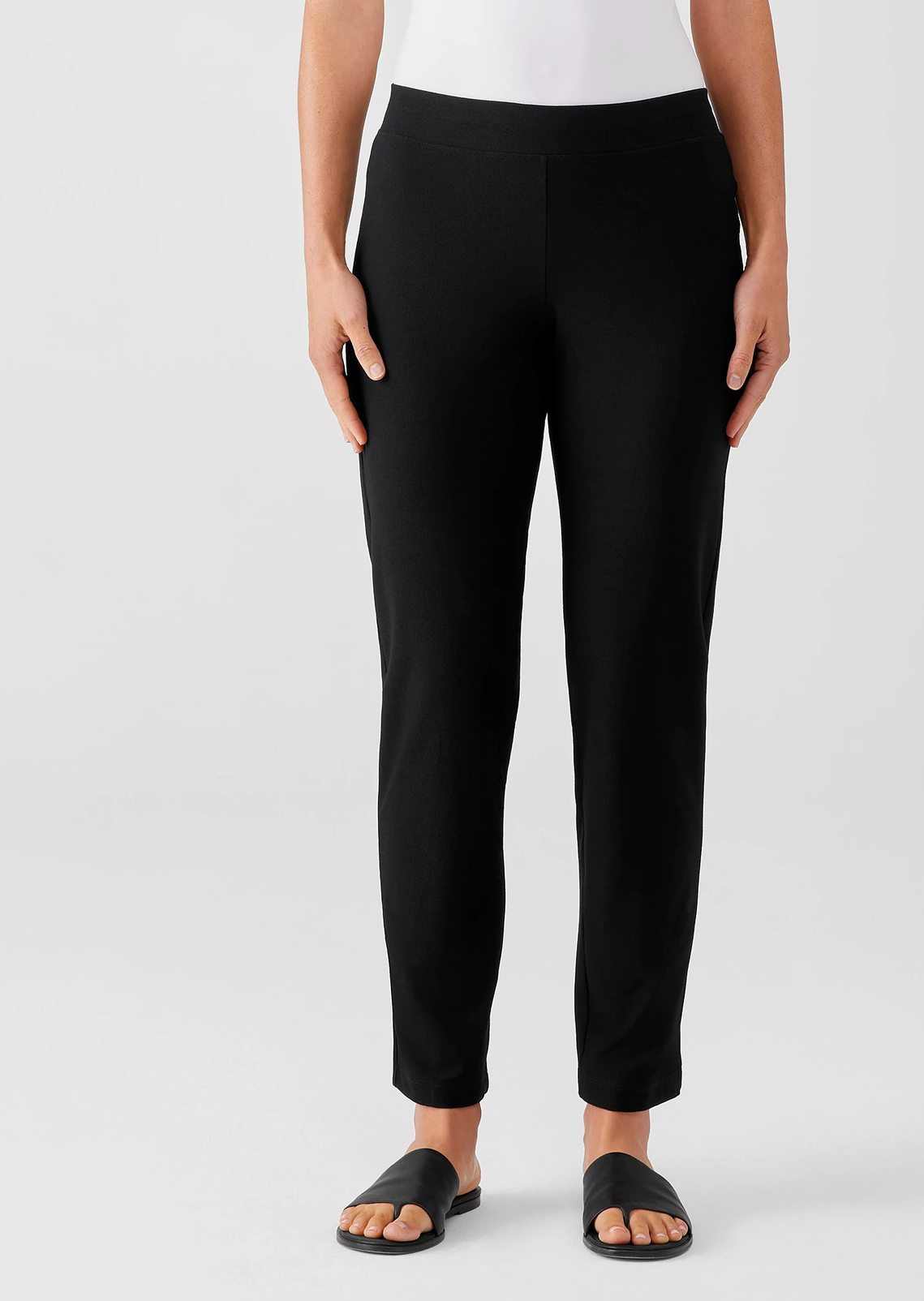 Eileen Fisher Washable Stretch Crepe Pant BLACK XS
