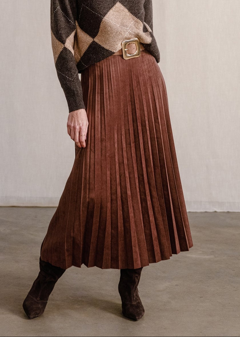 Yest - Ulisa A-line Skirt With Belt