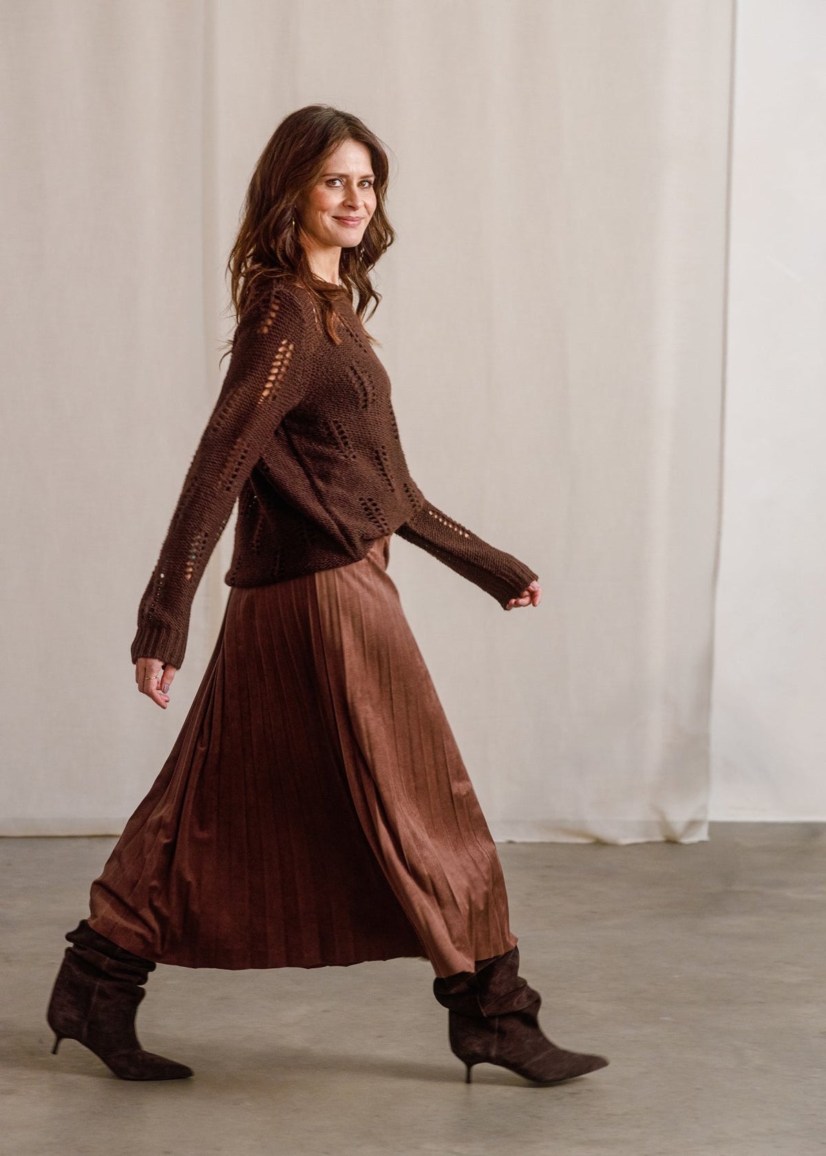 Yest - Ulisa A-line Skirt With Belt