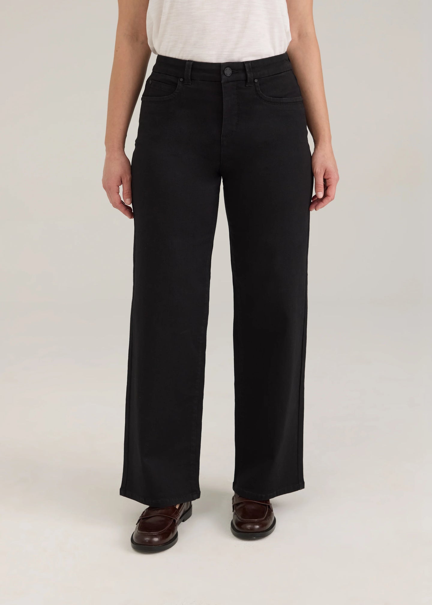 French Dressing Jeans - Mid-Rise Olivia Wide Leg Jean - Black
