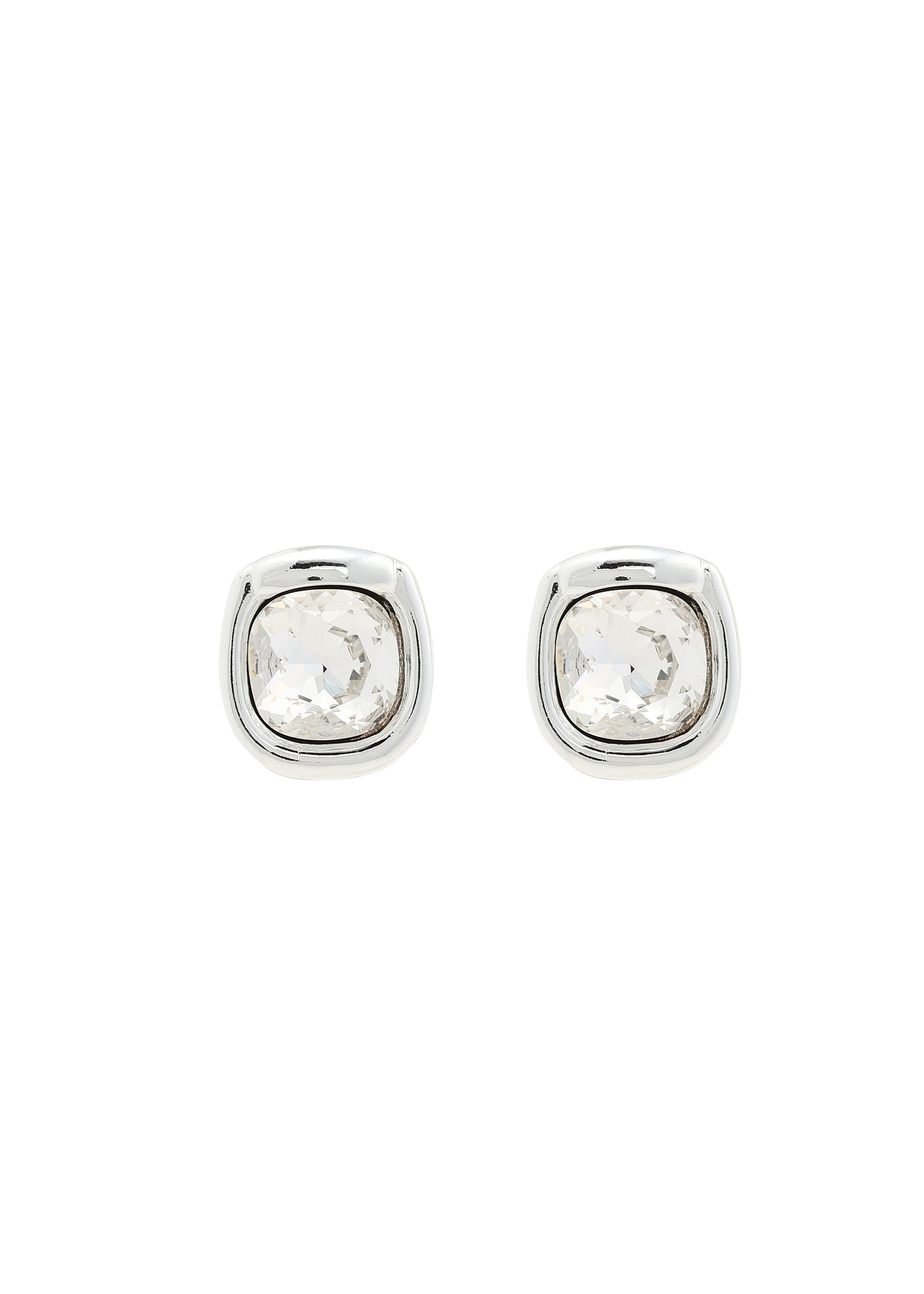 Merx - Bezel-Set Cushion Crystal Stud Earrings