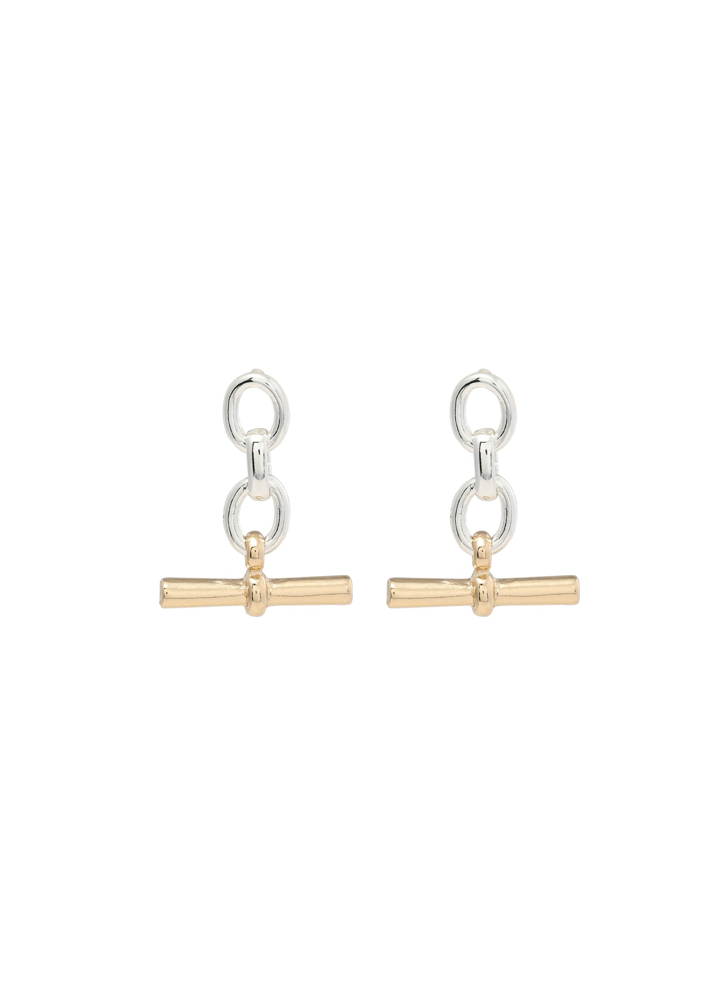 Merx - Two-tone Link Drop Earrings