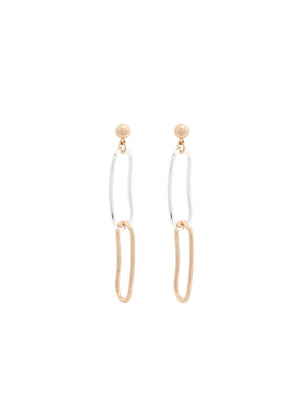 Merx - Mixed Metal Double Link Drop Earrings