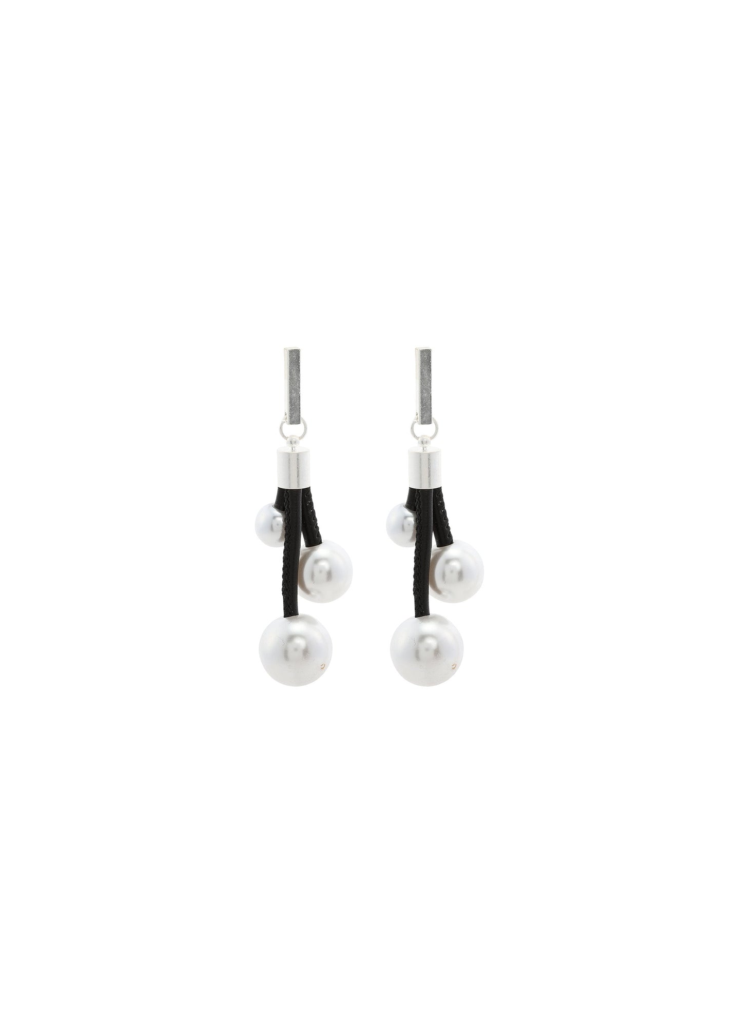 Merx - Tiered Pearl Cord Drop Earrings
