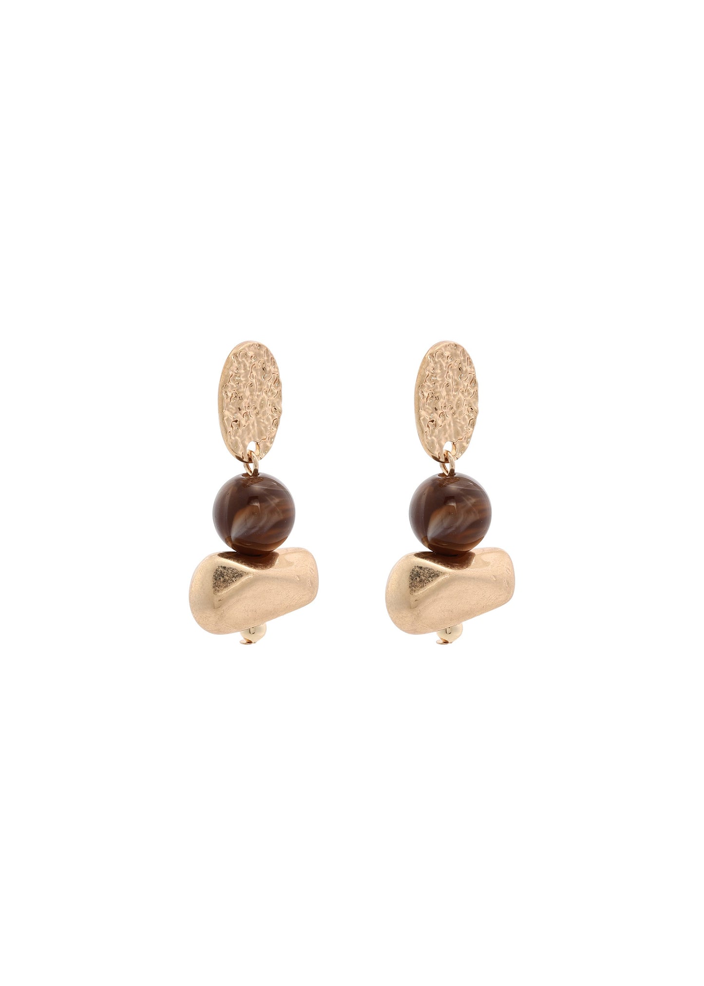Merx - Merx Hammered Disc & Bead Drop Earrings