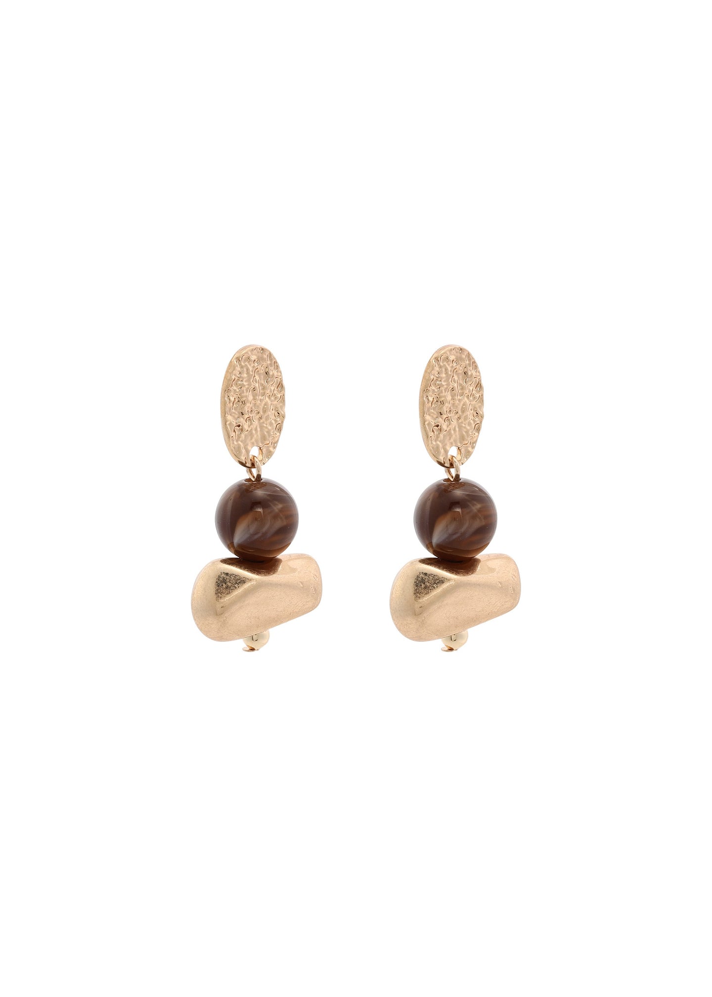 Merx - Merx Hammered Disc & Bead Drop Earrings