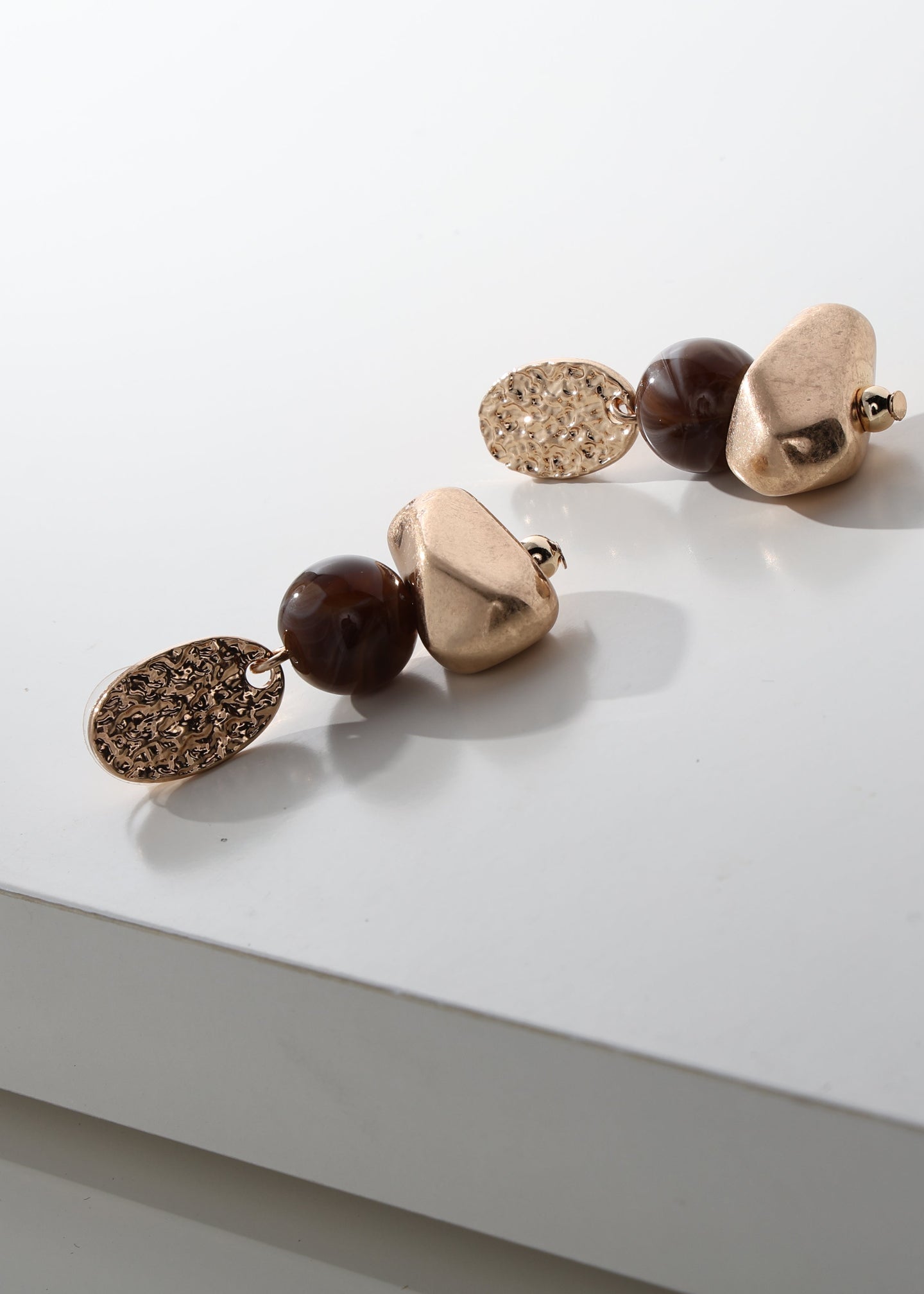 Merx - Merx Hammered Disc & Bead Drop Earrings