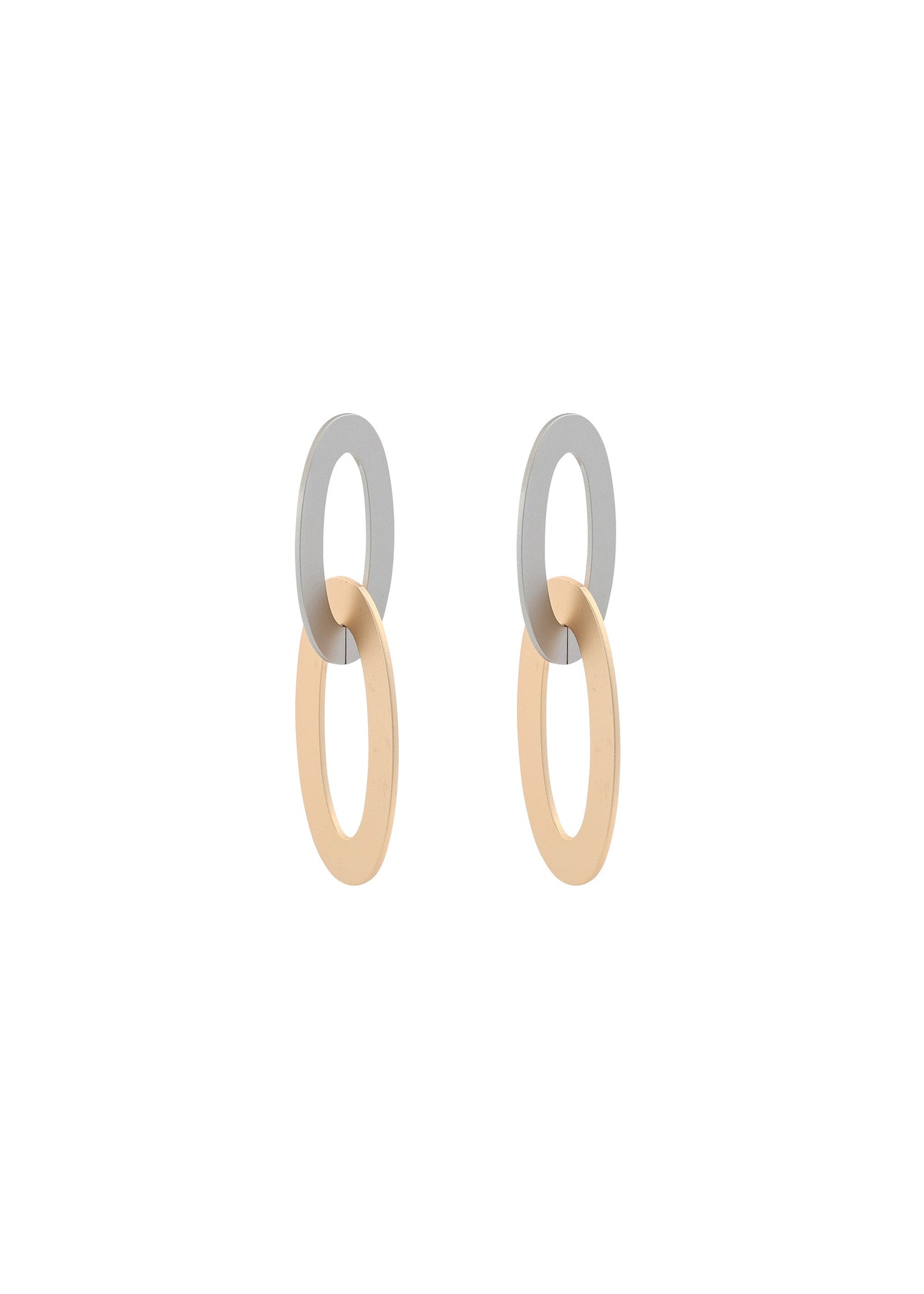 Merx - Mixed Metal Oval Link Drop Earrings