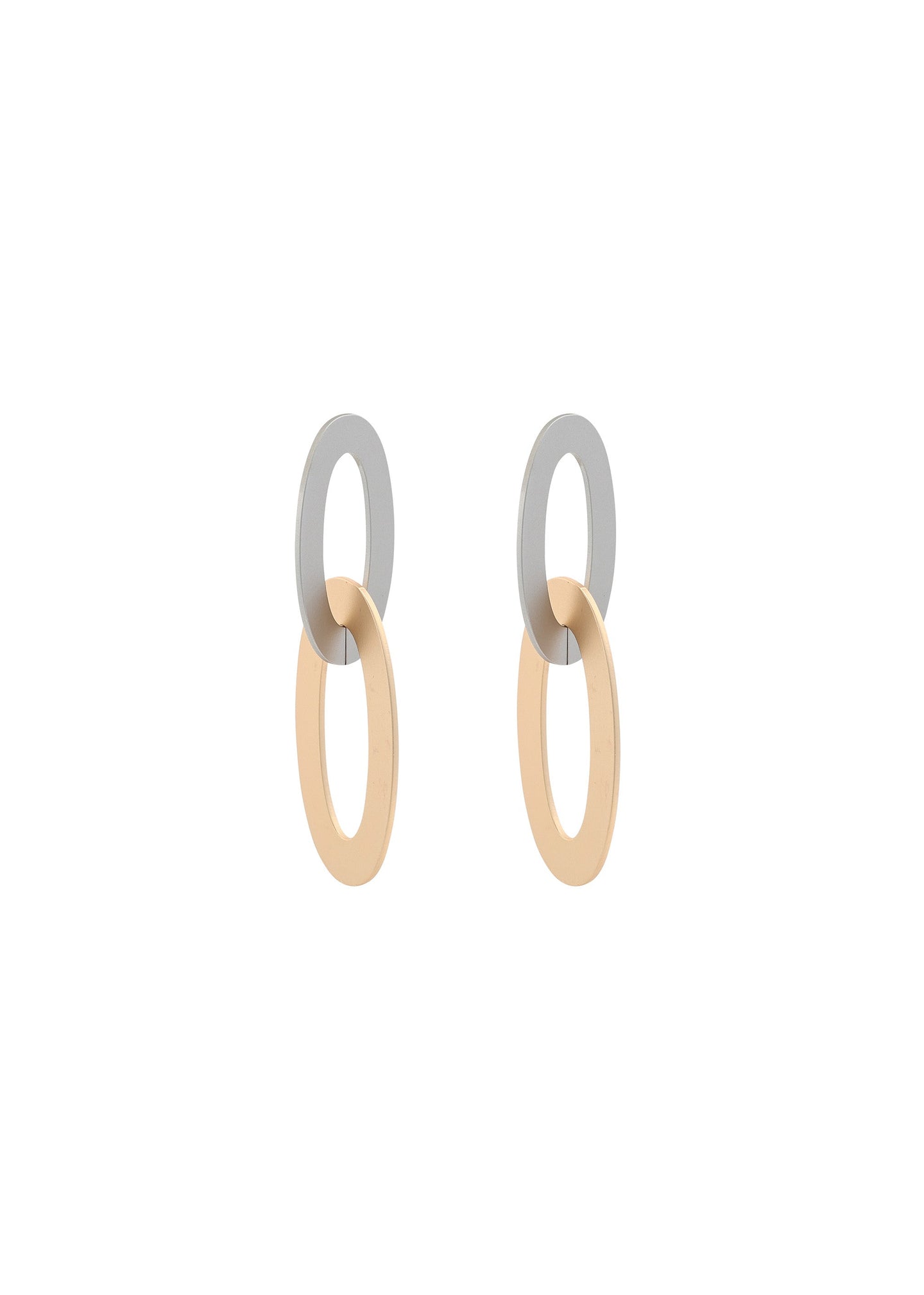 Merx - Mixed Metal Oval Link Drop Earrings