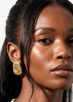 Merx - Organic Brushed Pebble Stud Earrings