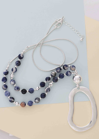 Merx - Semi-Precious Stone and Pendant Necklace