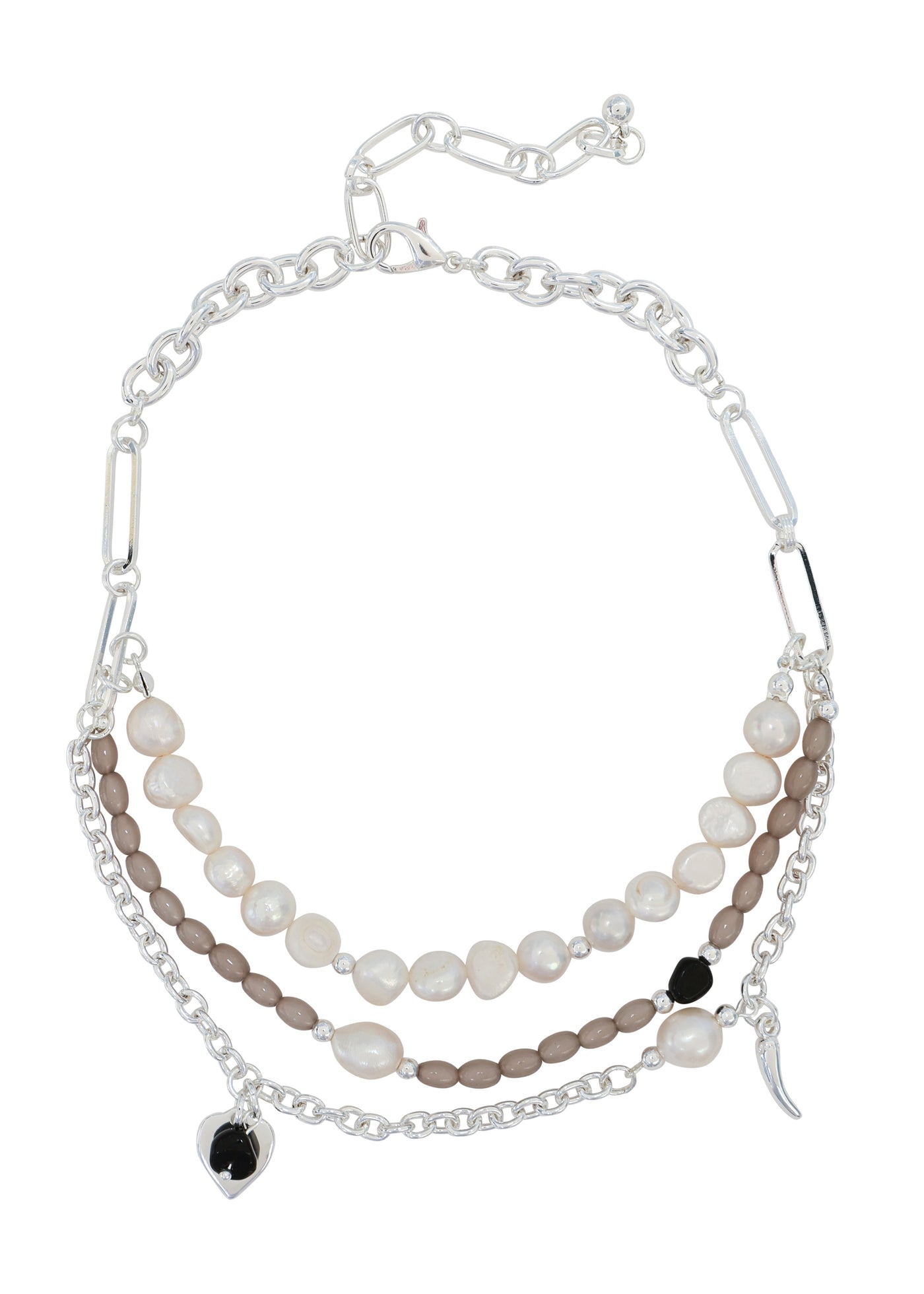 Merx - Layered Pearl and Stone Necklace