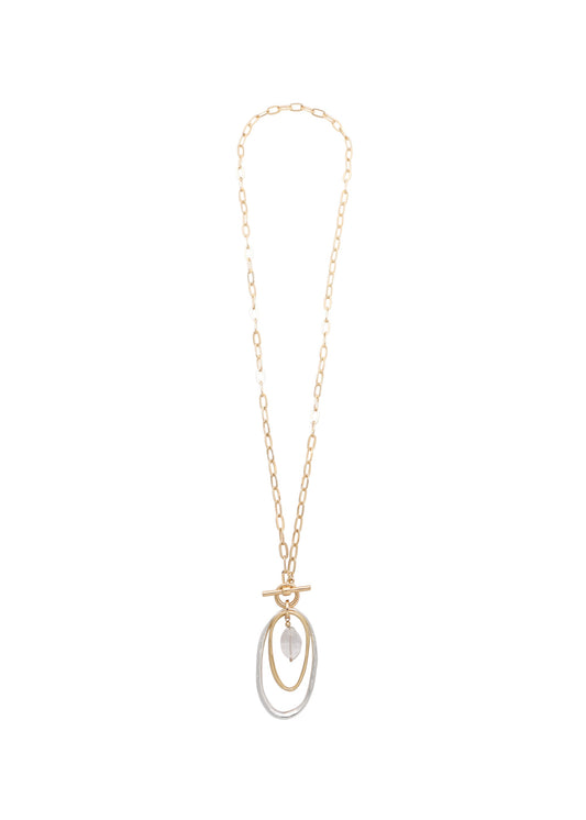 Merx -Two Tone Oval Necklace