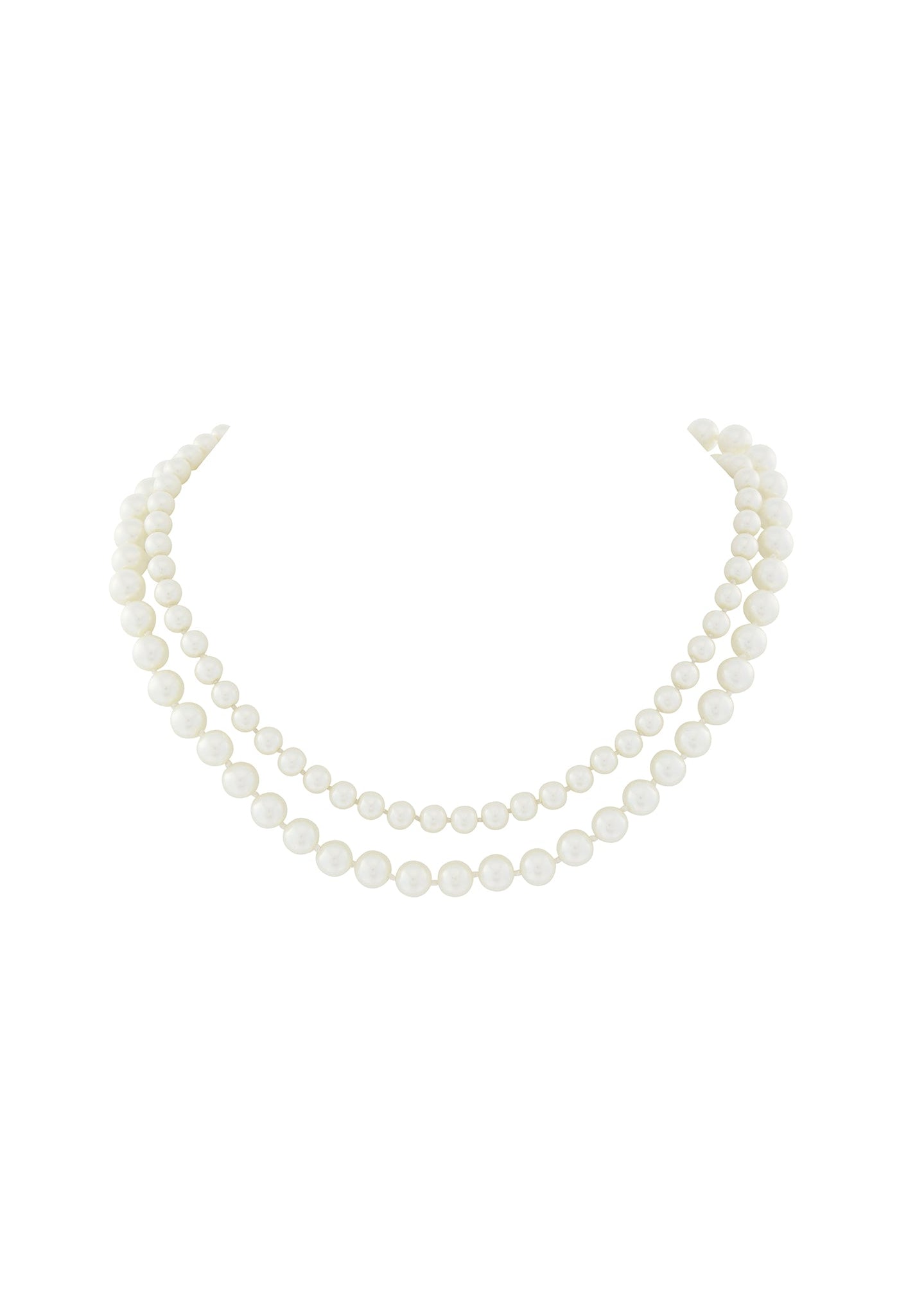 Merx - Double Strand Faux Pearl Necklace