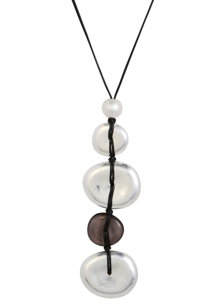 Merx - Stacked Pebble Drop Necklace