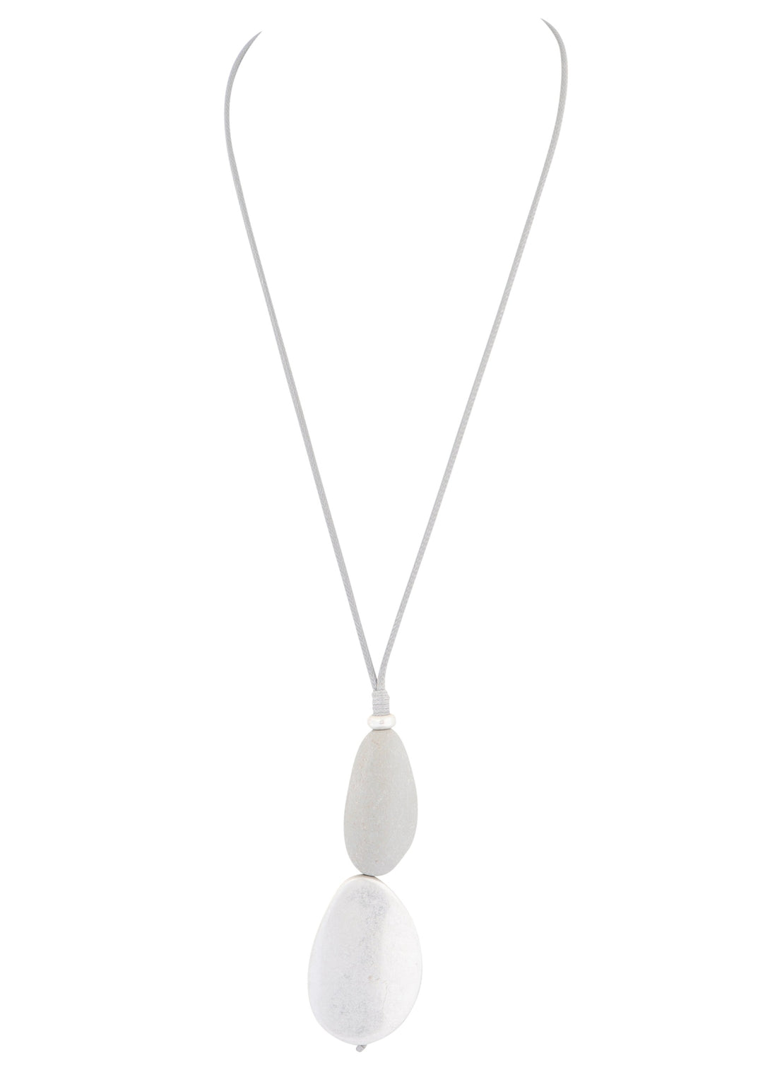 Merx - Grey Stone Drop Pedant Necklace