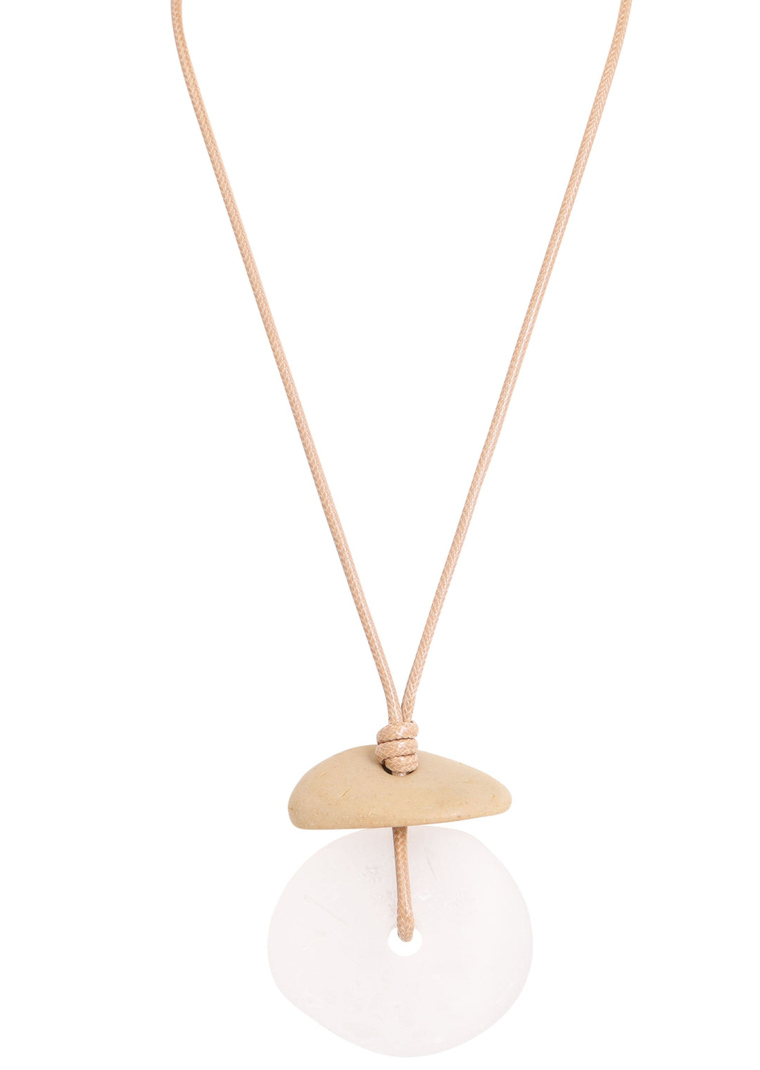 Merx - Frosted Stone Drop Pendant Necklace