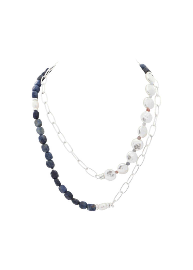 Merx - Navy Mix 2-in-1 Long Necklace