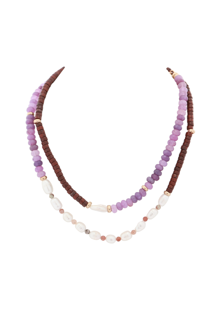 Merx - Purple Mix 2-in-1 Long Necklace