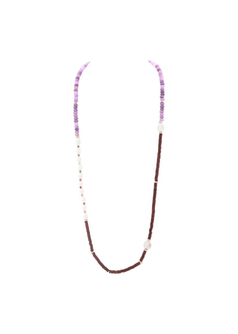 Merx - Purple Mix 2-in-1 Long Necklace