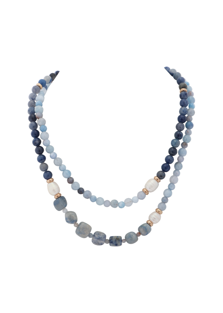 Merx - Blue Mix 2-in-1 Long Necklace