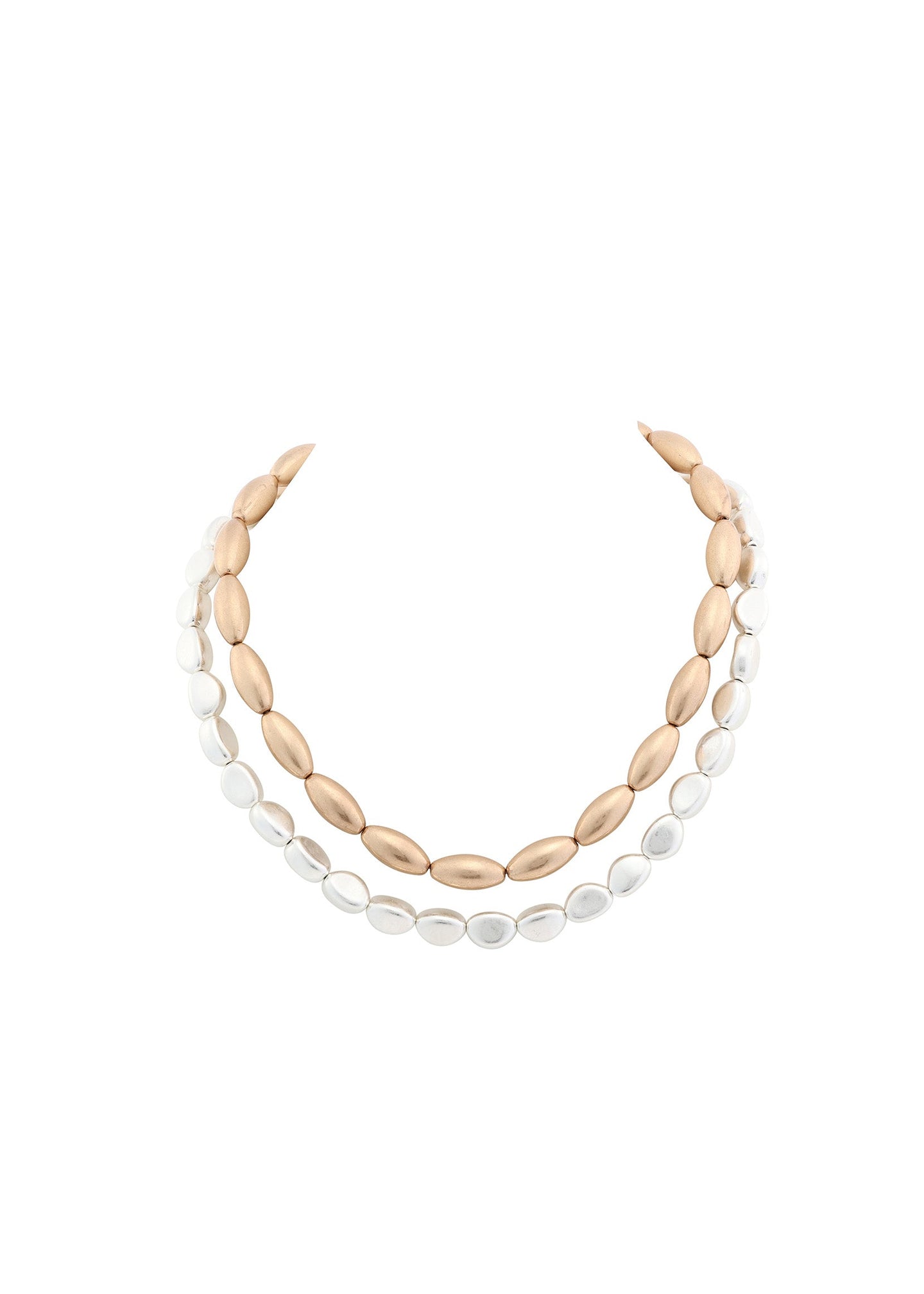 Merx - Double Strand Oval Bead Necklace