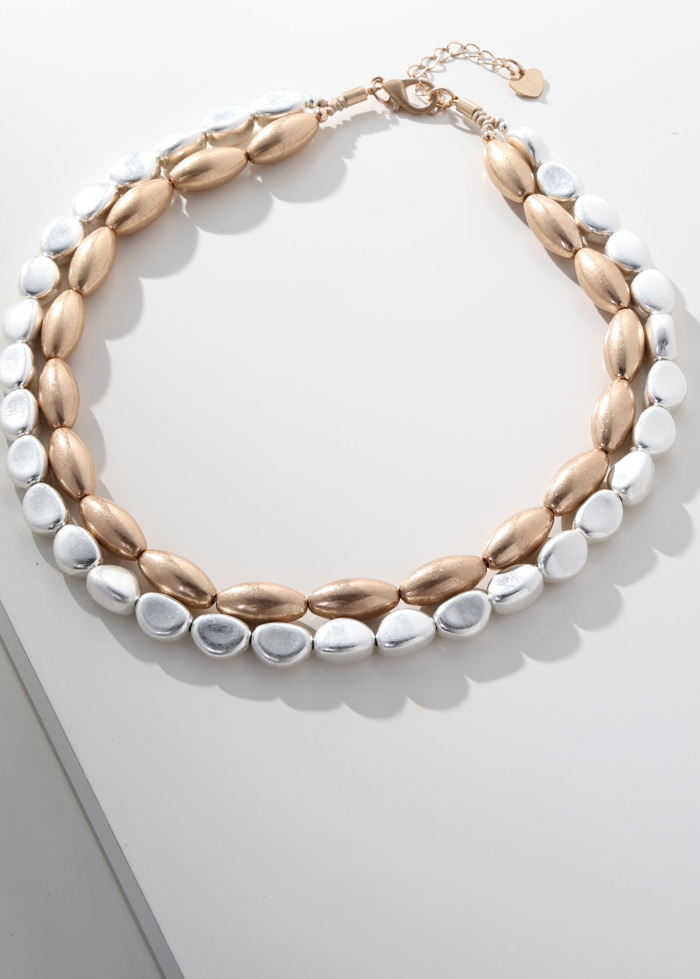 Merx - Double Strand Oval Bead Necklace