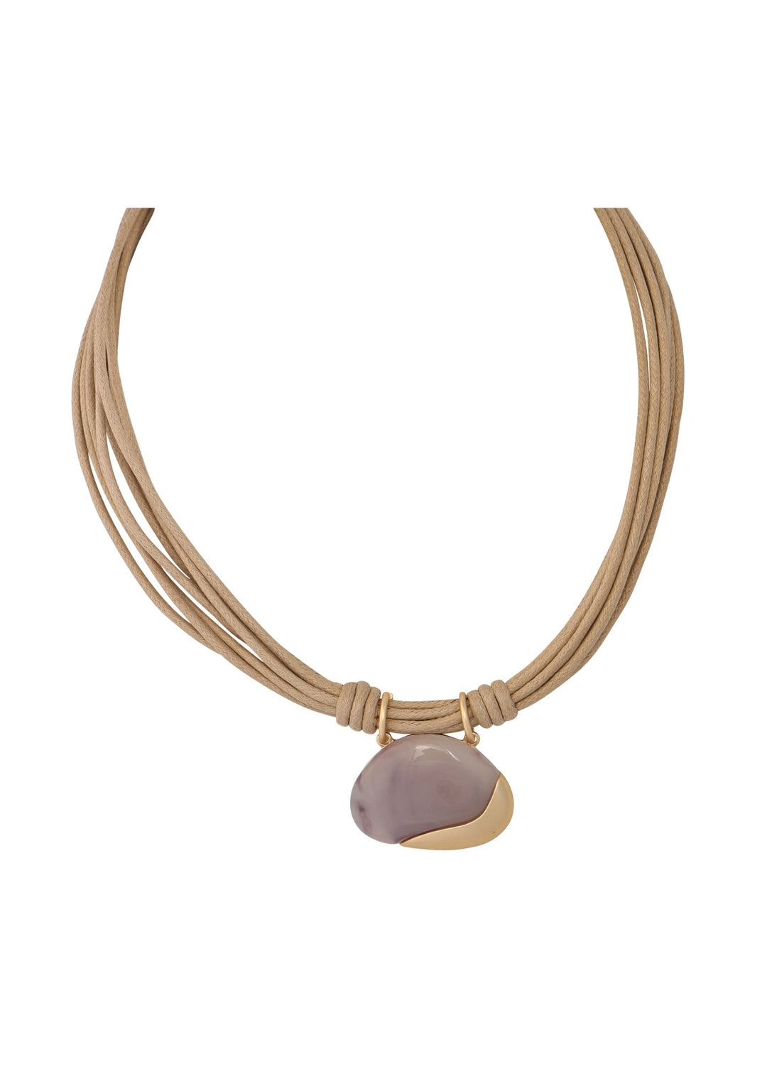 Merx - Multi Cord Stone Pendant Necklace