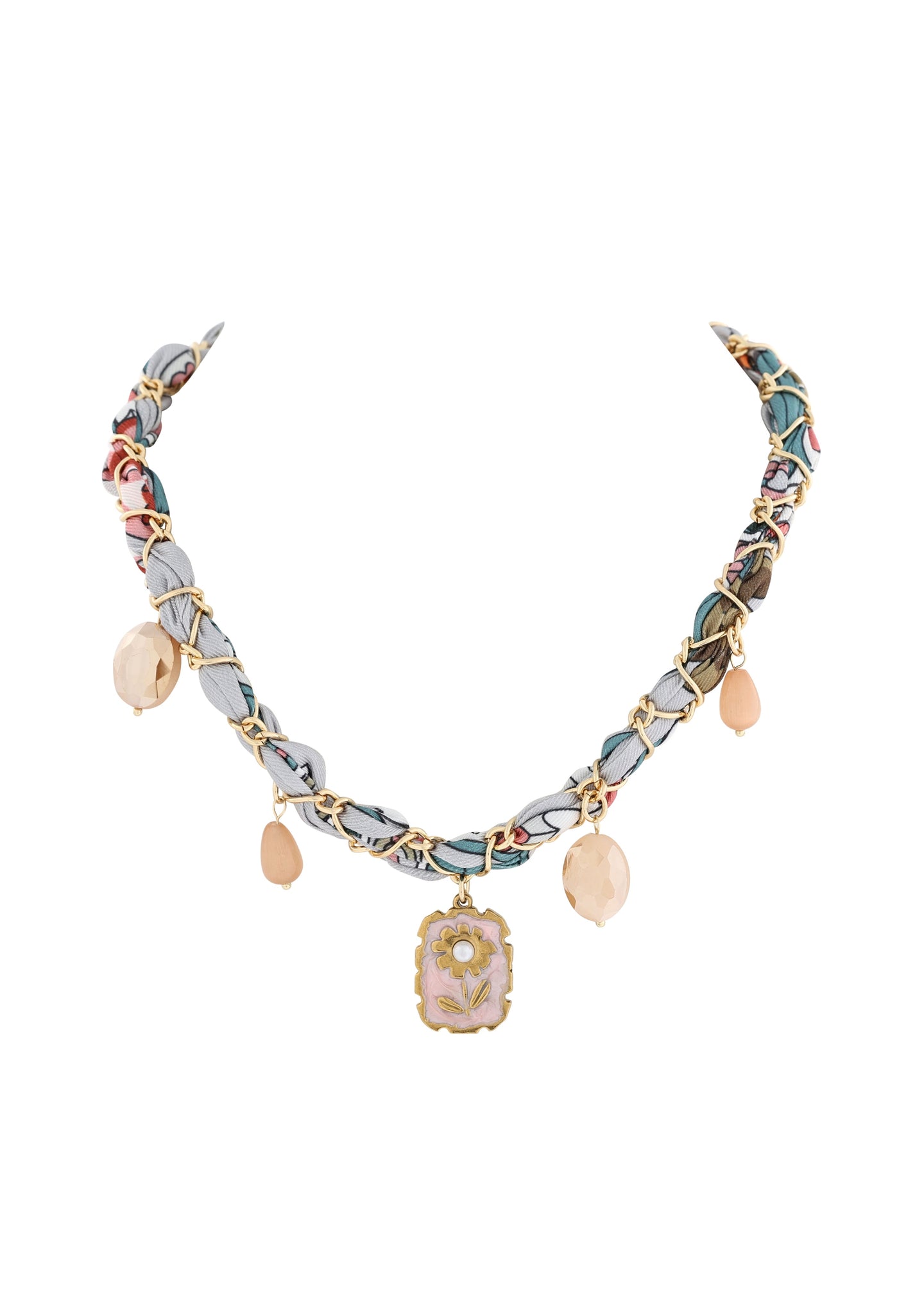 Merx - Flower Twisted Scarf Necklace