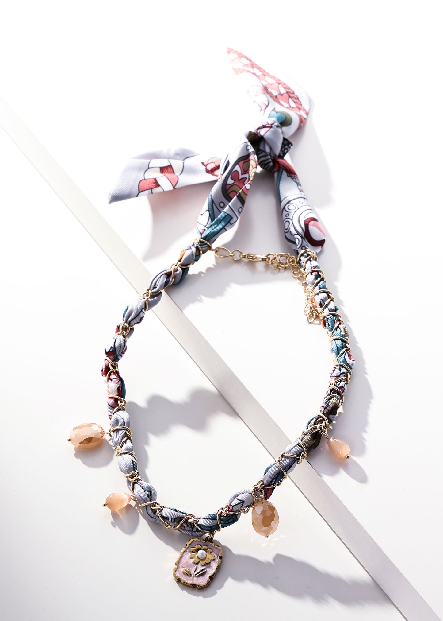 Merx - Flower Twisted Scarf Necklace