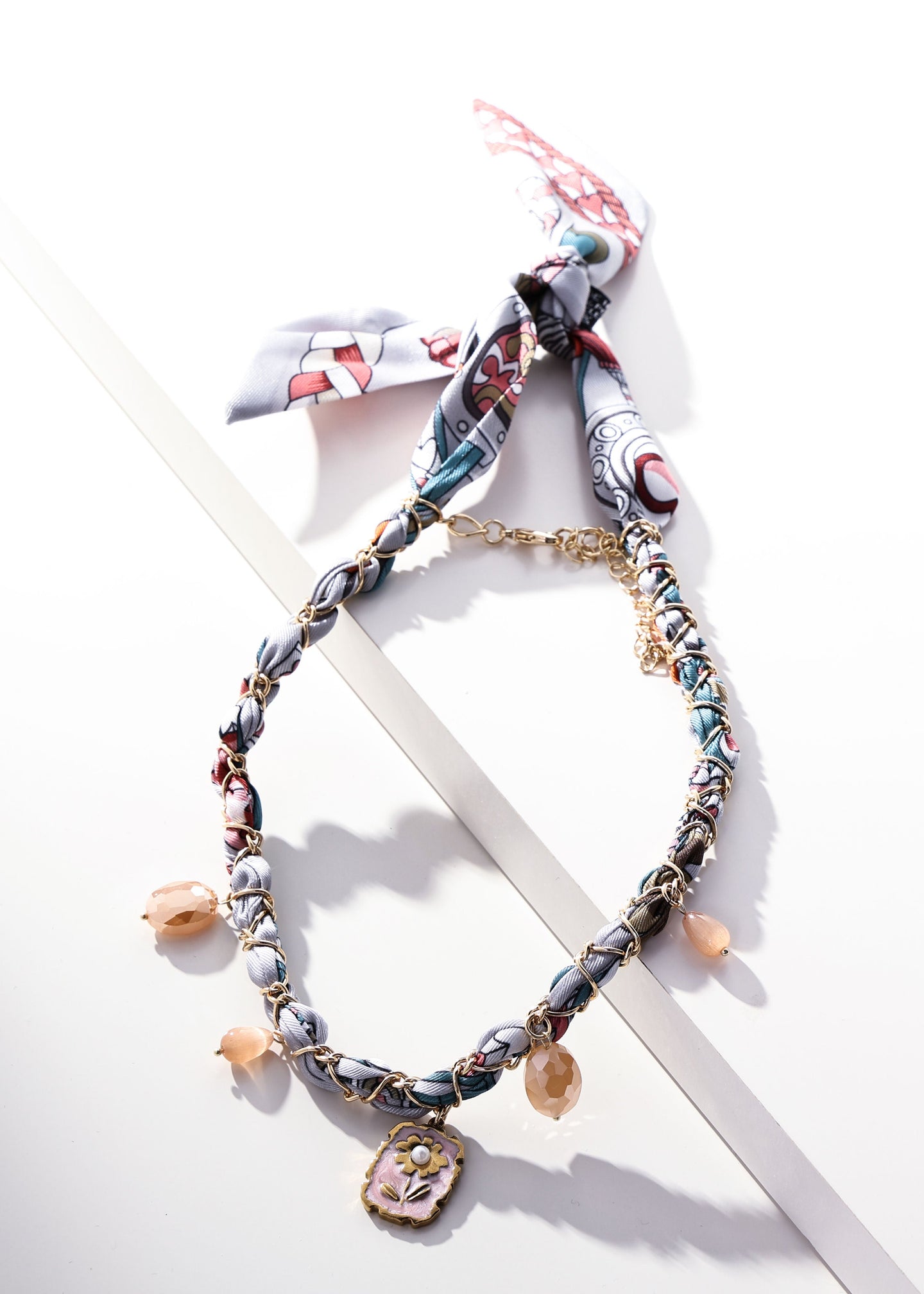 Merx - Flower Twisted Scarf Necklace