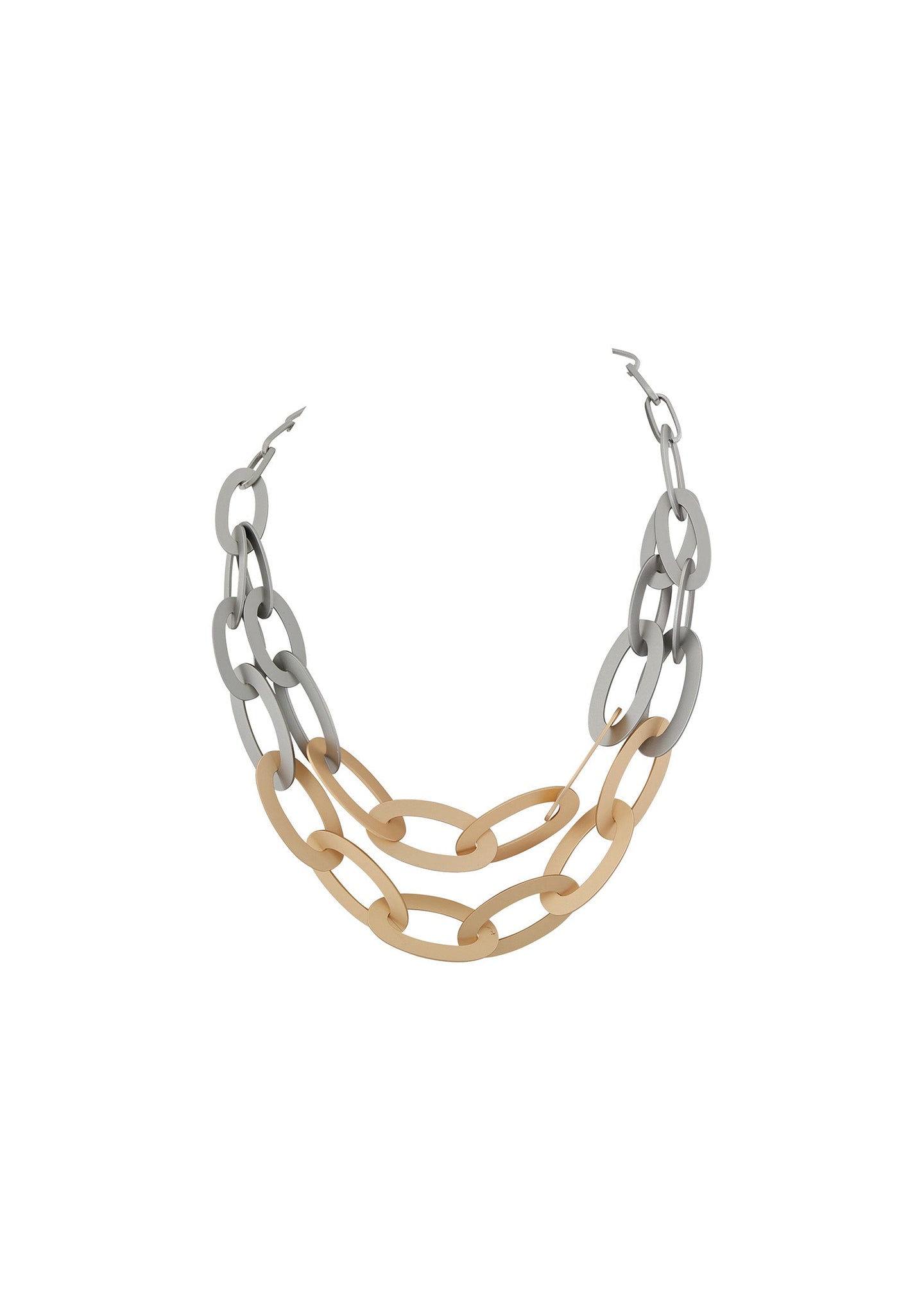 Merx - Double Strand Mixed Metal Oval Link Necklace