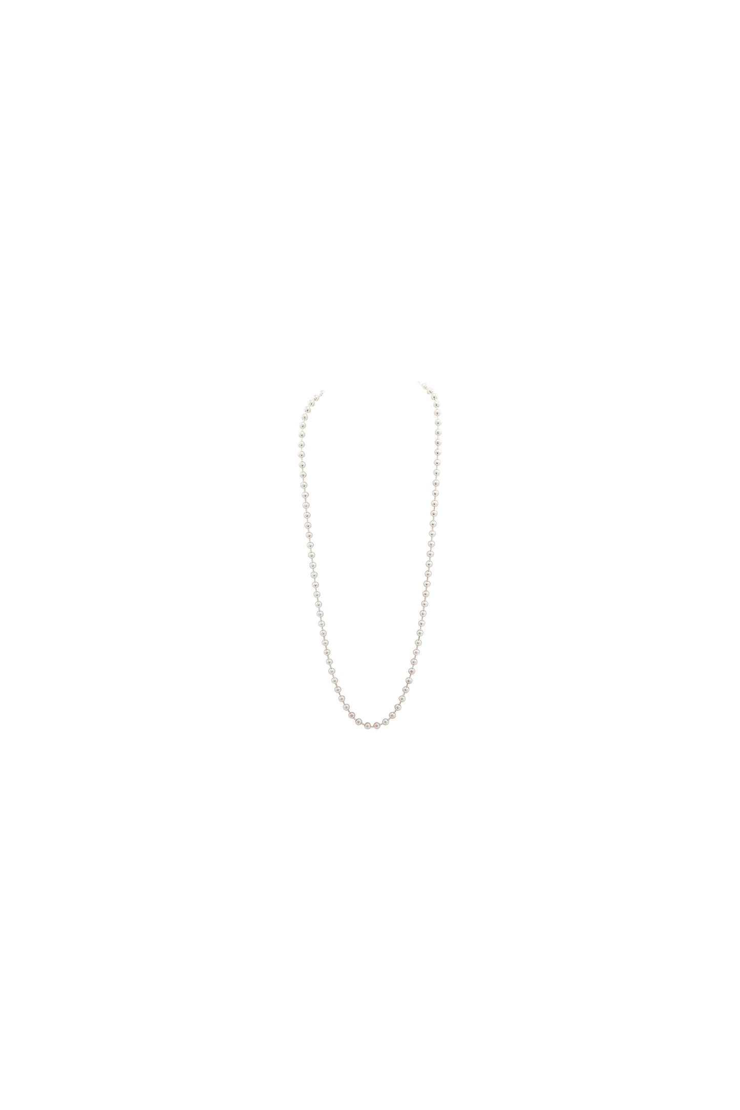 Merx - Silver Ball Bead Lariat Toggle Necklace