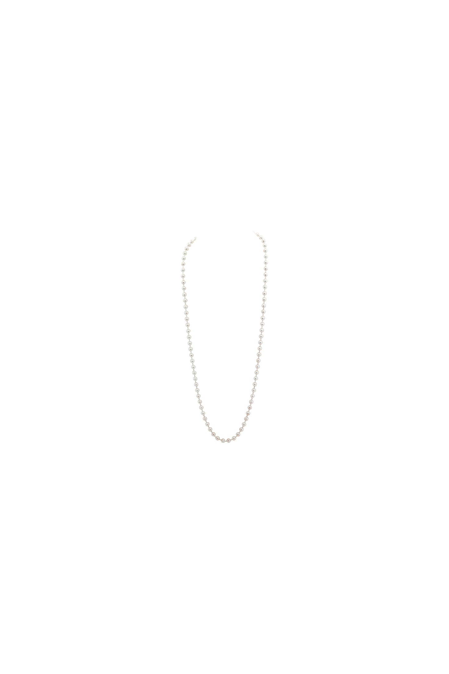 Merx - Silver Ball Bead Lariat Toggle Necklace