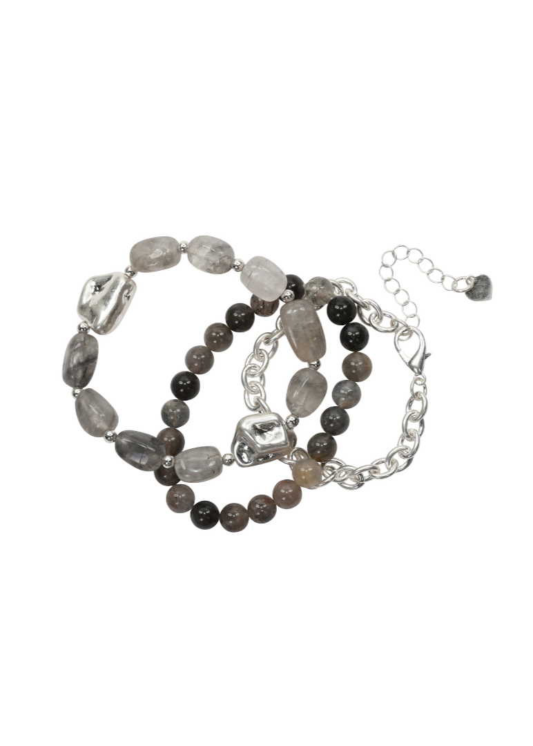 Merx - Grey Mix Bracelet Set