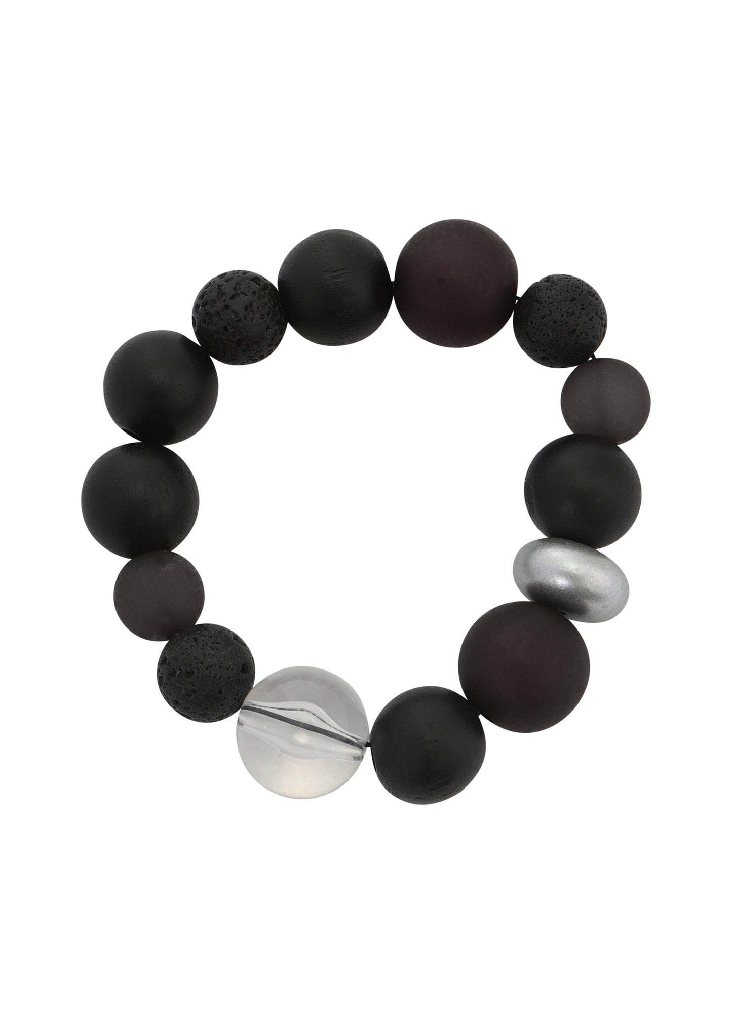 Merx - Black & Metallic Pebble Stretch Bracelet