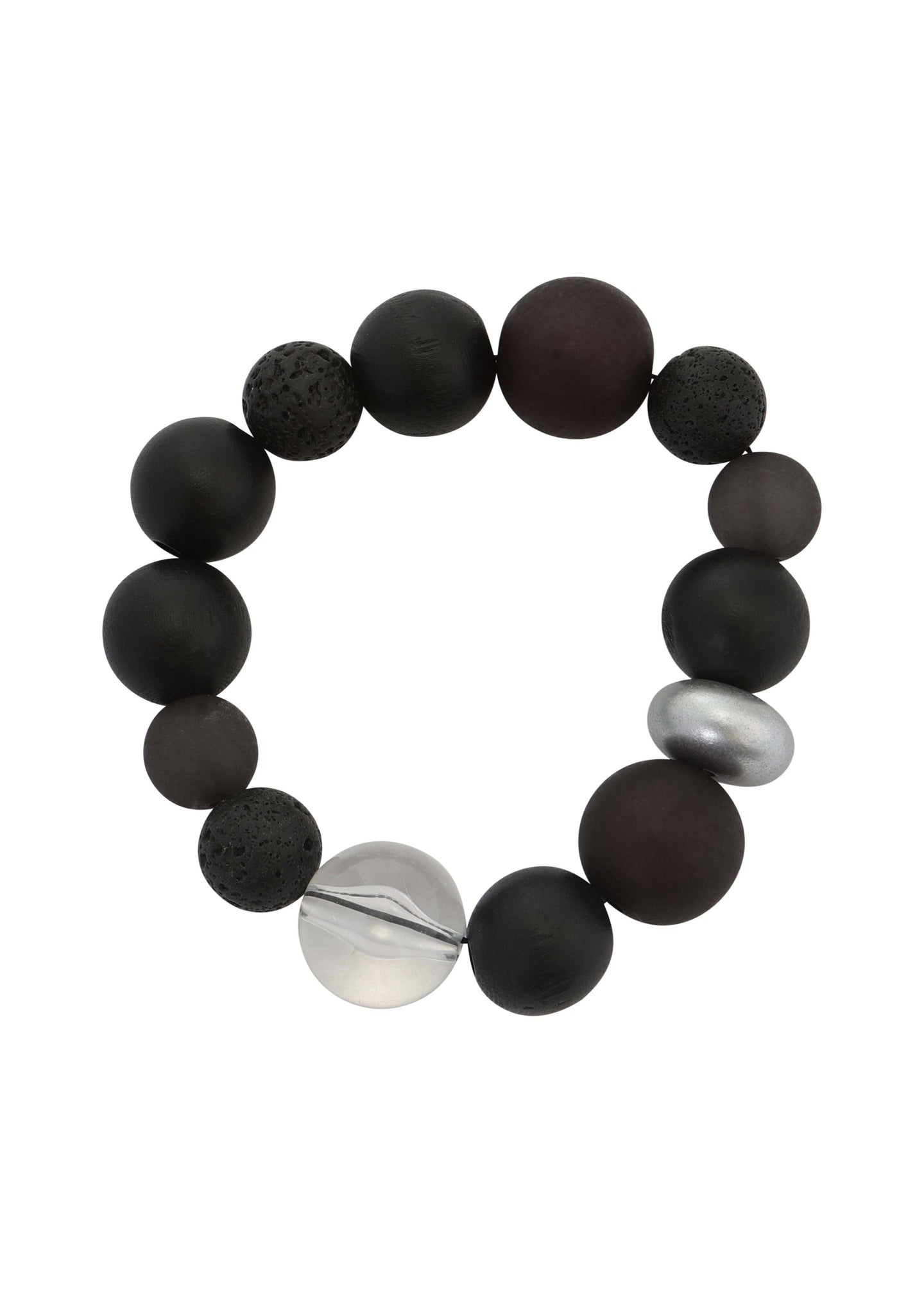 Merx - Black & Metallic Pebble Stretch Bracelet