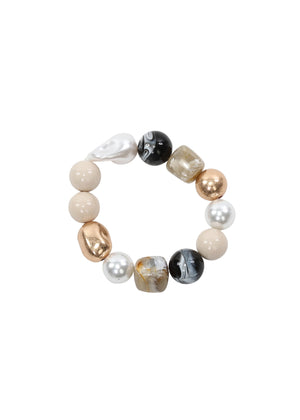 Merx - Neutral Mixed Bead Chunky Bracelet