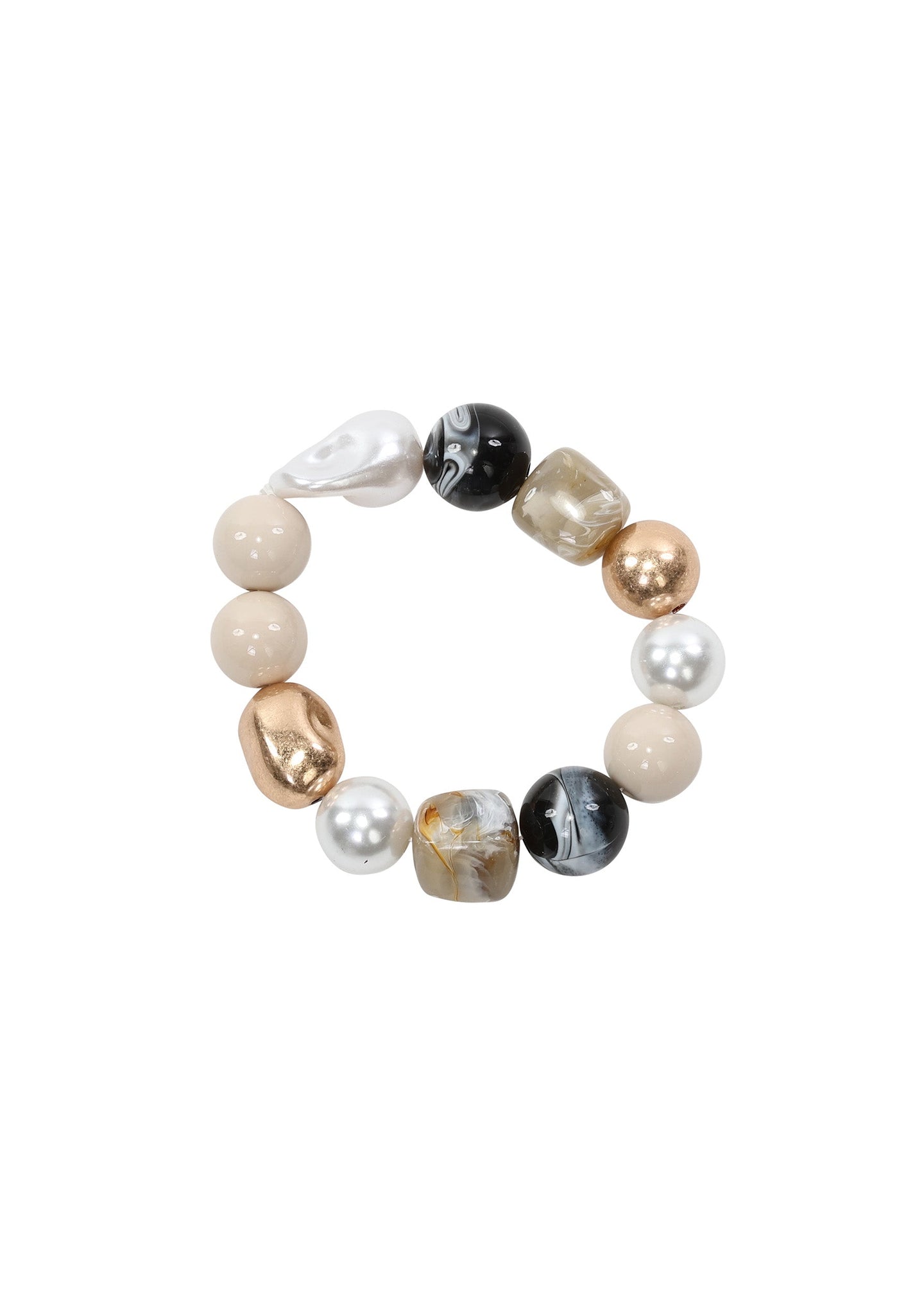 Merx - Neutral Mixed Bead Chunky Bracelet