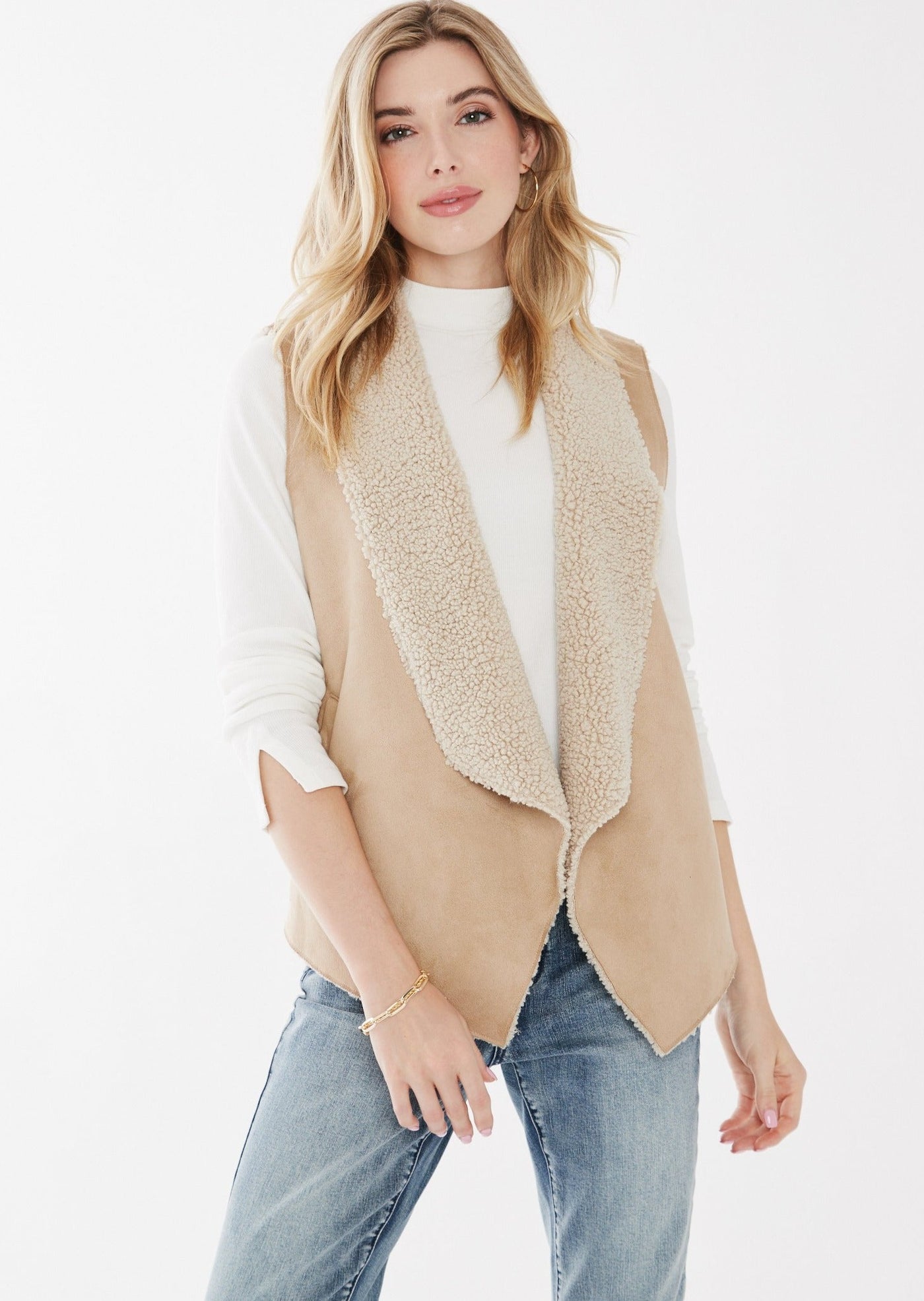 French Dressing Jeans - Faux Suede Sherpa Vest