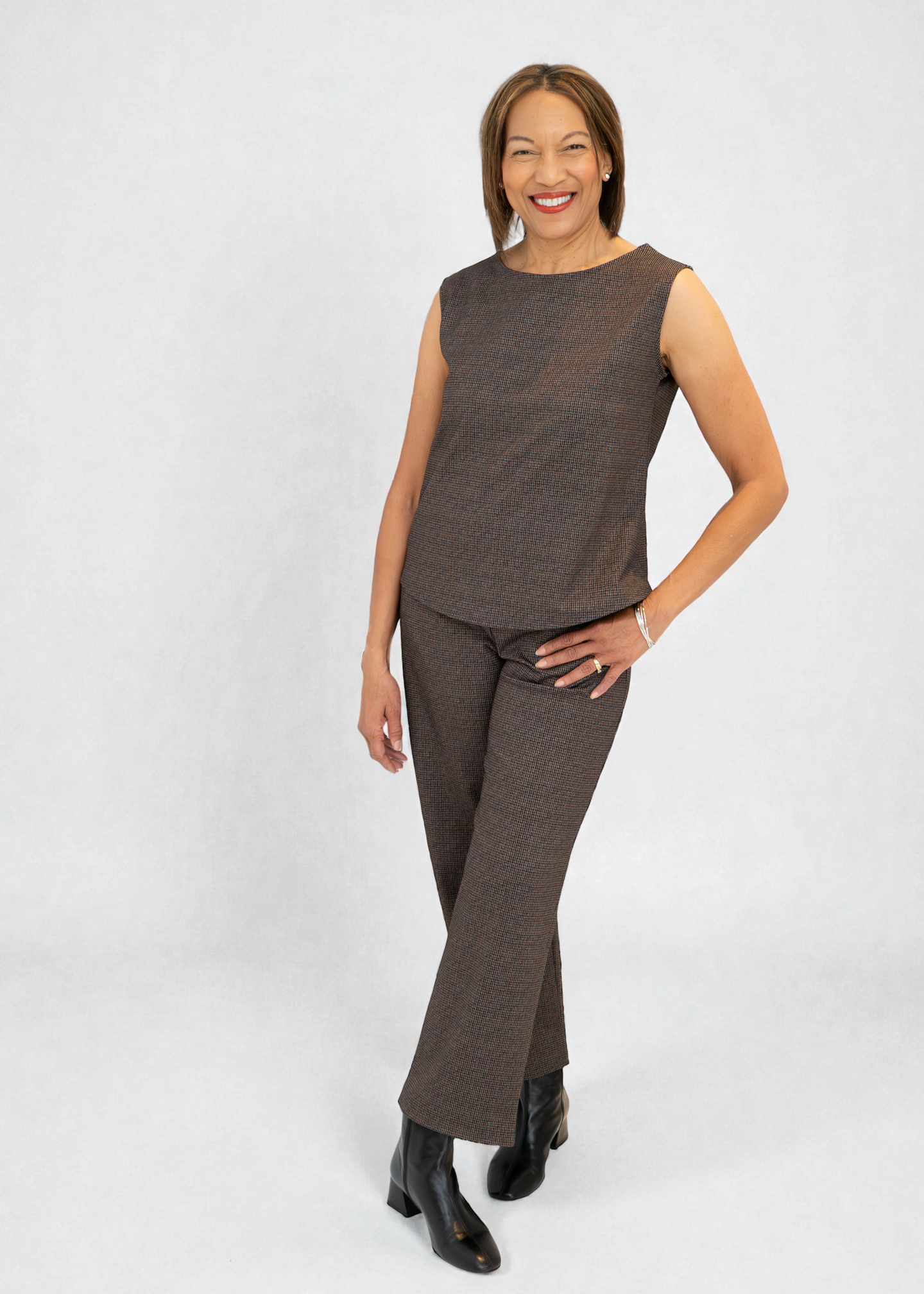 Shepherd's - Ponte Compass Pant Extended Houndstooth