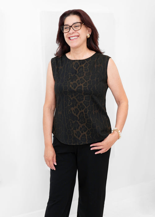 Shepherd's - Ponte Rosa Luxe Animal Print Shell