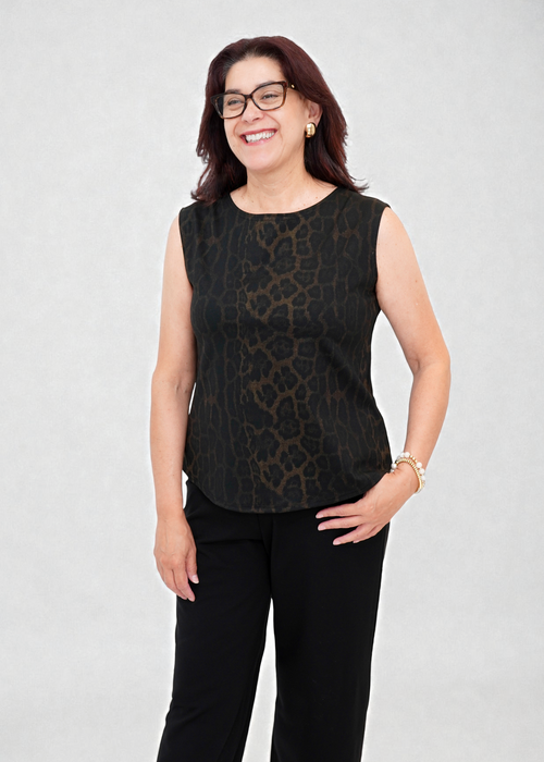 Shepherd's - Ponte Rosa Luxe Animal Print Shell