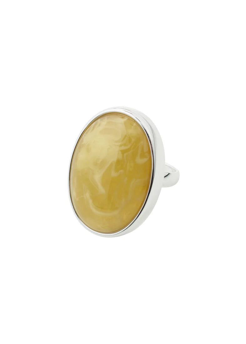 Pilgrim - Still Recycled Chunky Stone Ring Yellow