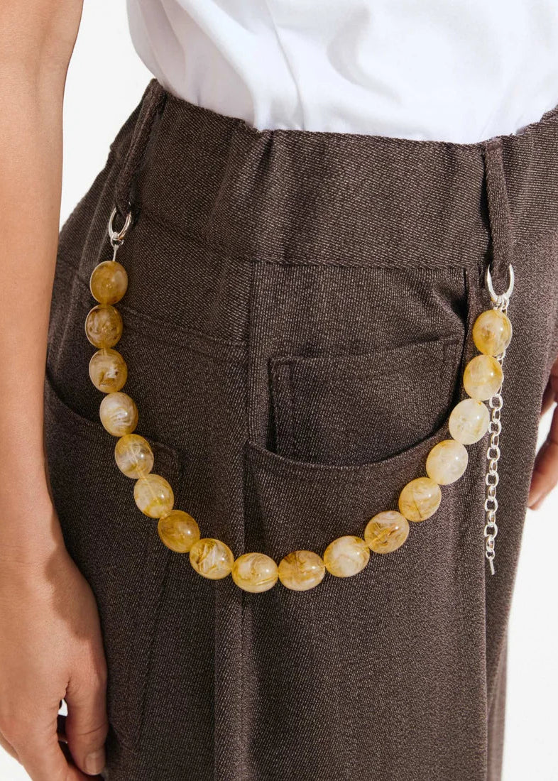 Pilgrim - Still Recycled Beaded Necklace Yellow